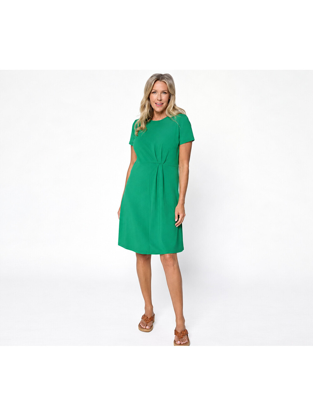 BEAUTIFUL by Lawrence Zarian Regular Classic Knit Cotton Crew Lush Palm, Size 1X